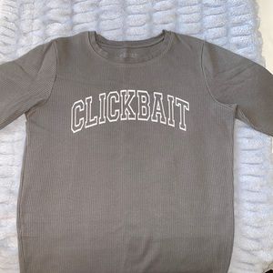 DAVID DOBRIK CLICKBAIT GRAY CHARCOAL WAFFLE LONG SLEEVE SHIRT SIZE MEDIUM